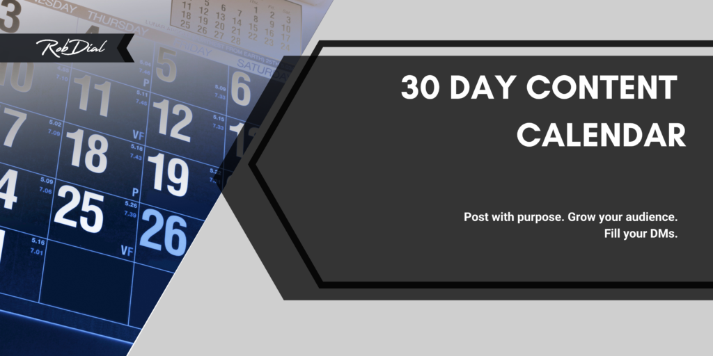 30 Day Content Calendar for Creators