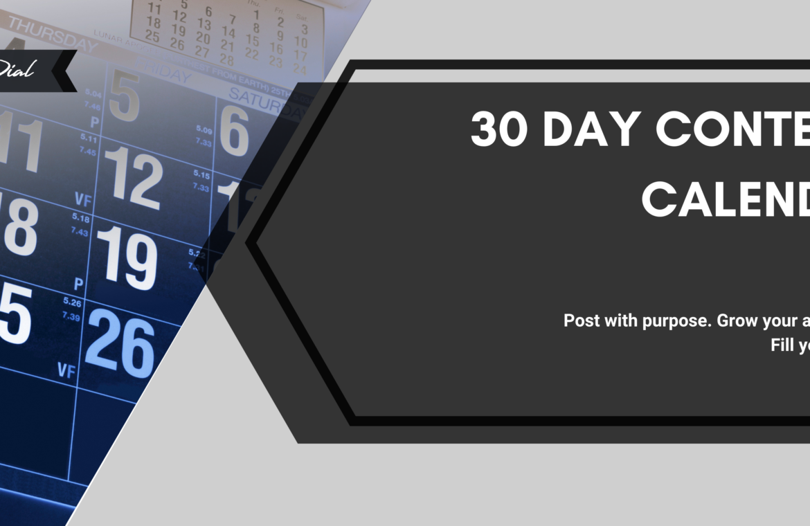 30 Day Content Calendar for Creators
