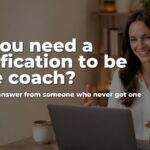 Coach smiling on a video call with a client from her home office